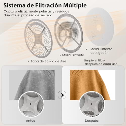 Secador de ropa compacto GOPLUS 800W con 5 modos para casa 5