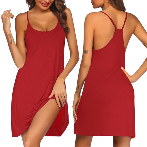 Image of Ekouaer Women's Racerback Sleeveless Nightgown