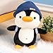 BSVOME 9 inches Penguin Stuffed Animals Soft Plush Cute Travel with Hat Backpack Doll for Boys Girls