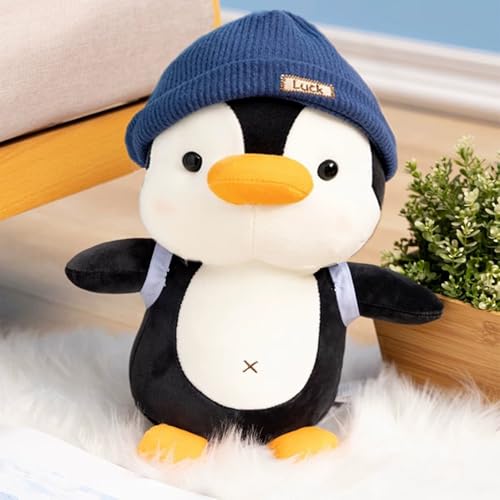 Image of BSVOME 9 inches Penguin Stuffed Animals Soft Plush Cute Travel with Hat Backpack Doll for Boys Girls