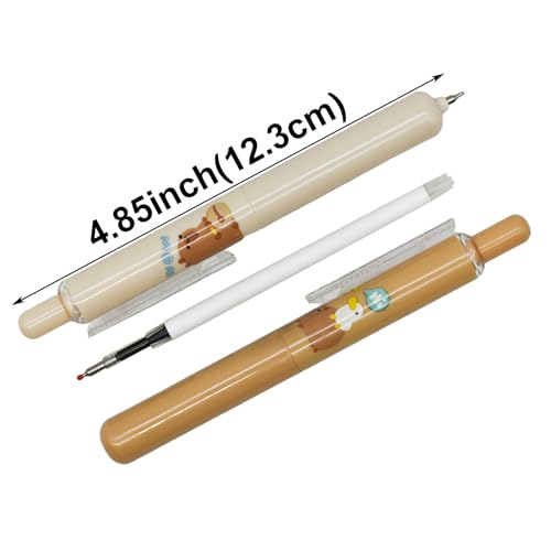 Maydahui 8 bolígrafos retráctiles capibara negro 0.5 mm miniatura 2