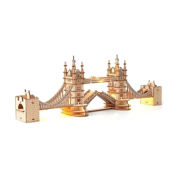 RoWood 3D Puzzle Tower Bridge Modellbau aus Holz - DIY Holzpuzzle Modellbausatz Bastelsets für Erwachsene - Handwerk Holzbausatz Geschenk zum Geburtstag/Weihnachten