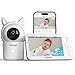 ieGeek Babyphone mit Kamera 1080P, App und 5 Zoll WLAN Video-Babyfon mit PTZ 355°, 4-Fach Zoom, Zonenalarm, Bewegungs-/Geräuscherkennung, Temperatur- und Feuchtigkeitssensor, Nachtsicht