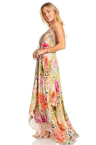 Image of Sakkas Lizi 2025 Womens Maxi High-Low Halter Handkerchief Long Dress Beach Party