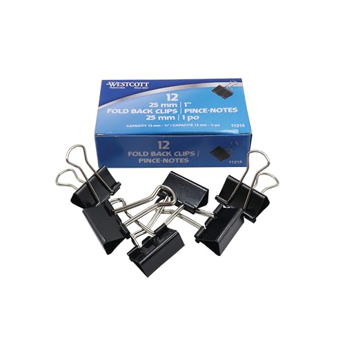 Westcott Black Fold Back Clips - 1" - 25 mm image 6