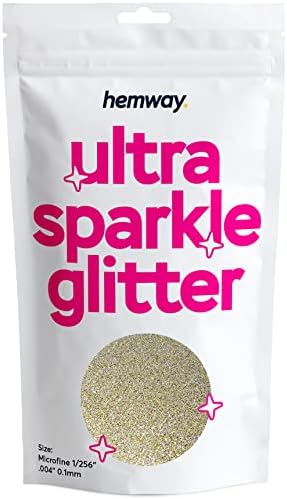 Hemway Premium Ultra Sparkle Glitter Multi Purpose Metallic Flake for Arts Crafts Nails Cosmetics Resin Festival Face Hair - Mother of Pearl Iridescent - Ultrafine (1/128" 0.008" 0.2mm) 100g / 3.5oz