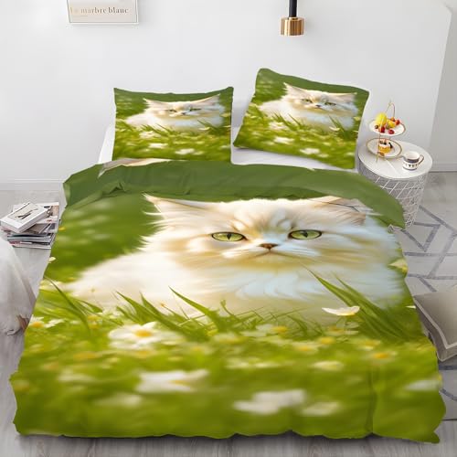 LLSZAHD Gato Blanco Funda NóRdica 260x270cm