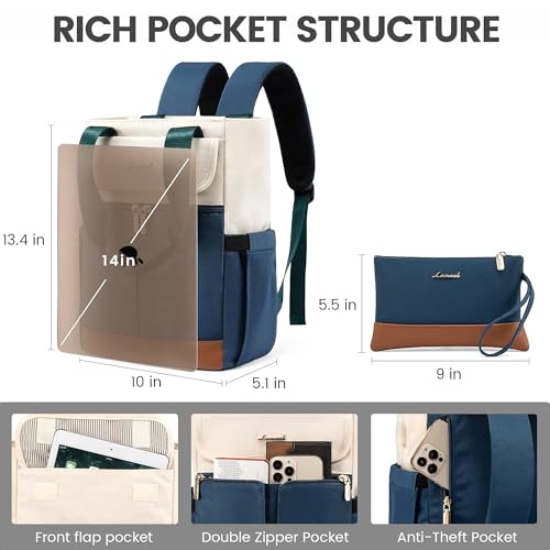Image of LOVEVOOK Backpack Purse for Women, Convertible Small Backpack Tote for Woman, Mini College Daypack for Work, Daily, Travel, 2pcs set