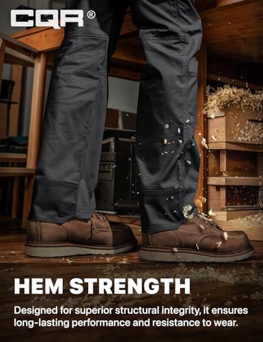 Image of CQR Men's Quick Dry Work Pants, Water Resistant Outdoor Tactical Pants, Lightweight Stretch Cargo Hiking Pants