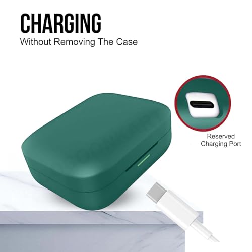 Image of Silicone Case Cover Compatible for Realme Buds Air 7 | 7 Pro (Green)