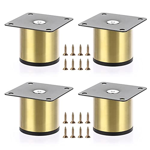 Ownmy OM-US-00241 4Pcs 2 Inch Stainless Steel Furniture Legs Feets Metal Cabinet Desk Legs cover