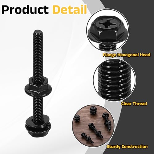 Tornillos de cabeza hexagonal M3 x 30 mm con arandelas planas y de bloqueo 3