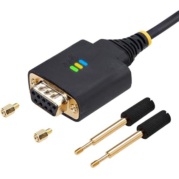 StarTech.com 2 m kabel adaptera szeregowego modemu USB na zerowy, przechowywanie COM, FTDI, USB-A do RS232, wymienne śruby/nakrętki DB9