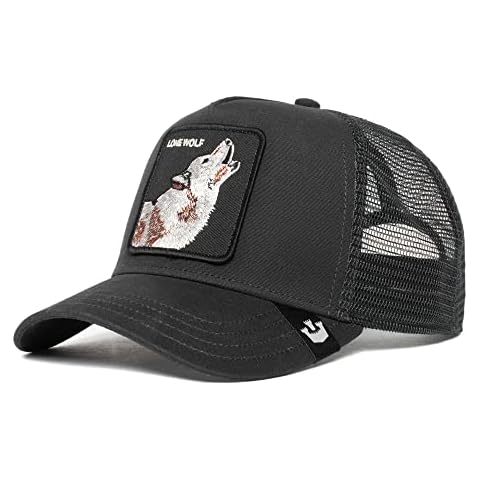 Goorin Bros. The Farm Unisex Original Adjustable Snapback Trucker Hat, Black Lone Wolf, One Size Cover