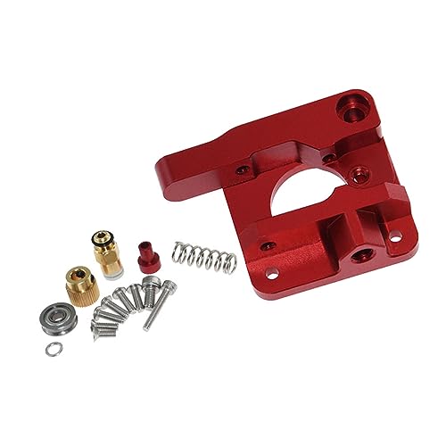 Natudeco 3D Printer Extruder Double Gear Aluminum Alloy Metal Parts Red for CR10 10S Series 3D Printer (Left Hand)