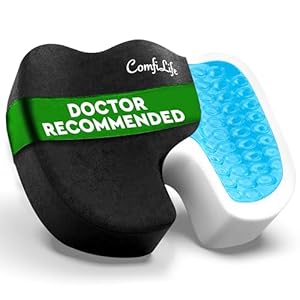 ComfiLife Premium Gel & Memory Foam Seat Cushion â Doctor Recommended Office Chair Cushion, Car Seat Cushion â Chair Cushions for Back & Sciatica Pain Relief â Seat Cushions for Office & Desk (Black)