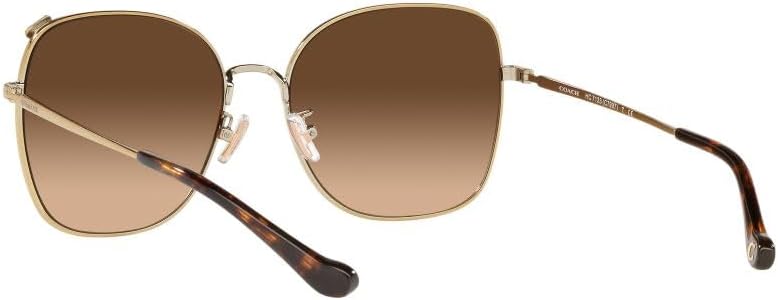 COACH HC7133 Sunglasses, Shiny Light Gold/Dark Brown Gradient, 57 mm