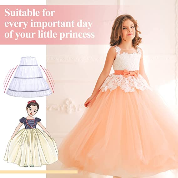 PINK WINGS Girls Ankle Length Cancan Underskirt Petticoats Hardnet (12-13Years, White) - Image 8 thumbnail