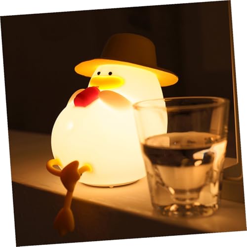 Lámpara de noche de silicona PRETYZOOM en forma de pato miniatura 7