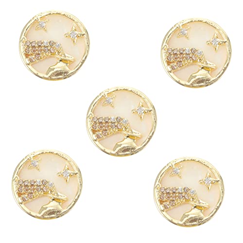 TOVINANNA Aquarius Nail Accessories 5pcs Manicure Metallic Studs Manicure Supplies Nail Art Decals Set