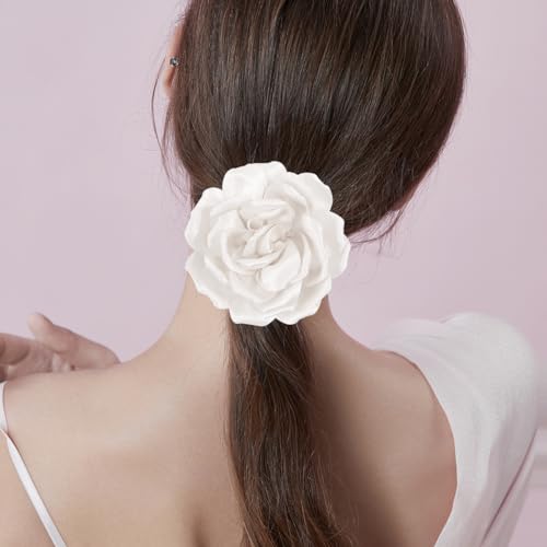 Image of 4.3 inch Red Rose Hair Clip Large Flower Brooches for Women | Charming Flowers Pins for Clothes | Turn Heads with Stylish Rose Hair Clip Flower Brooch Pin for Clothes & Clips for Woman