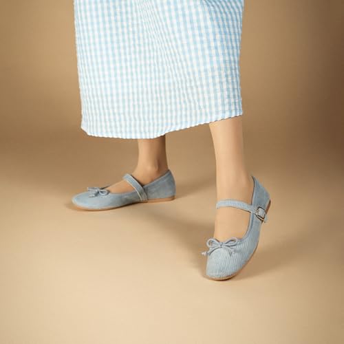 Image of Theater Dorothy Casual Ballet Flats for Women | Stylish Mary Jane Ballerina with Bow Detail | Lightweight Comfortable Footwear with Cushioned Insole