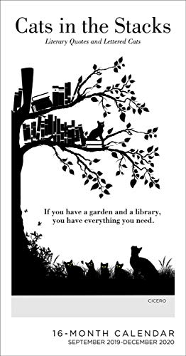Cats in the Stacks 16-Month 2019-2020 Wall Calendar: Literary Quotes and Lettered Cats