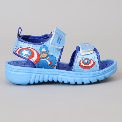 Image of Kidsville Official Marvel Comic Captain America Printed Sandals For Kids Boys Anti-Skid Comfortable | Adjustable Double Strap Closure | Flexible & Lightweight Footwear for Baby
