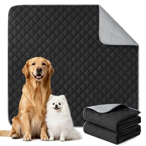 Image of Eterish Reusable Washable Pee Pads for Dogs Large /Extra Large 36'' x 41'' 2 Pack, Absorbent Pet Puppy Dog Training Pads Non-Slip, Waterproof Whelping Potty Pads for Dogs Leak-Proof