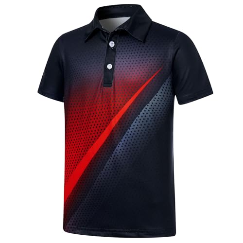 uideazone Boys Polo Shirts Dry Fit Performance Golf Short Sleeve Casual School Uniform Size 5-14