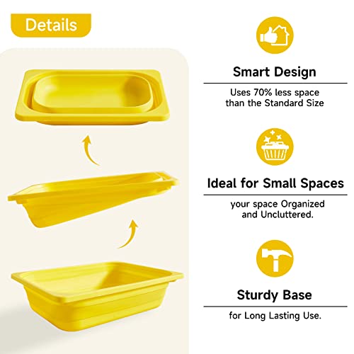 Cubo de Almacenamiento Plegable, Lavabo Plegable Plato Bañera Fregadero, Espacio Grande Gris - Imagen 28 de 29