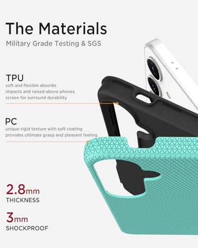 Miimall Slim ＆ Rugged for Samsung Galaxy S25+ Plus Case, 10FT Military Shockproof Dropproof, Anti-Slip Grip Anti-Scratch Women Men Thin Heavy Duty Protective Case for S25Plus, Mint Green - image 3