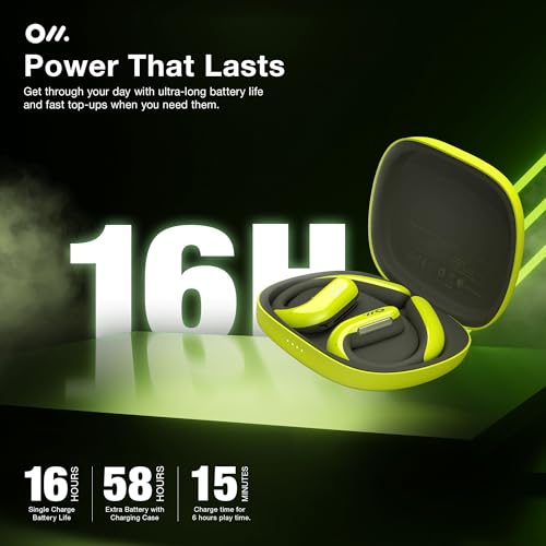 Image of Oladance OWS Pro Open-Ear True Wireless Headphones, Noise Cancellation, Stable Bluetooth 5.3 Connection, Amplifier Chip, Virtual Bass, 360 Superior Sound, 16H Playtime, Comfortable Fit (Green)