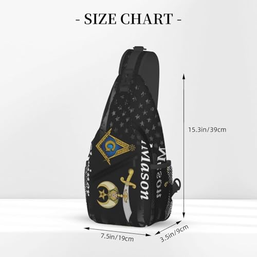 Masonic Shriner Split Small Crossbody Backpack Sling Bag For Men Women Mini One Shoulder Chest Bags Gym Sport Travel Hiking Daypack3