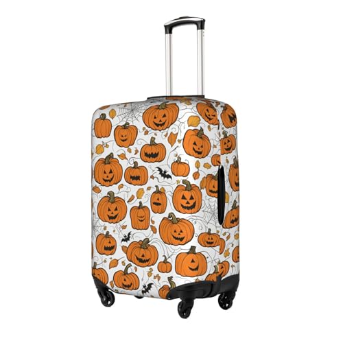 Halloween Pumpkin Patterns Tsa Approved Luggage Cover For 18-32 Inch Suitcases Scratch-Resistant Stretch Luggage Cover2