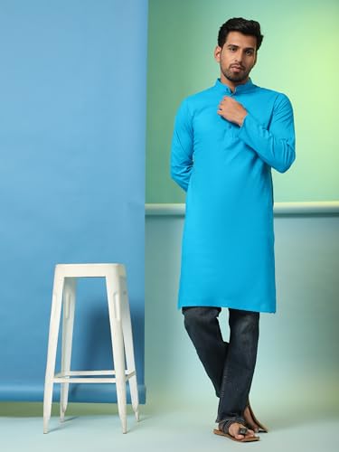 Image of SKAVIJ Mens Cotton Casual Wear Everyday Use Modern Kurta