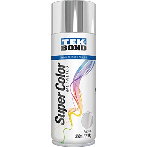Tinta Spray Metalico Cromado 350Ml/250G - 01 Unidade, Tekbond, 23281006900, Prata, Pacote De 315