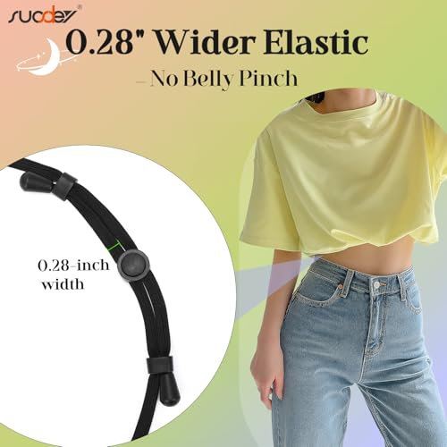 SUOSDEY 2pcs Crop Tuck Band Women Adjustable Crop Top Band Elastic Stretch Waist Belt for Tucking Shirt Sweater3