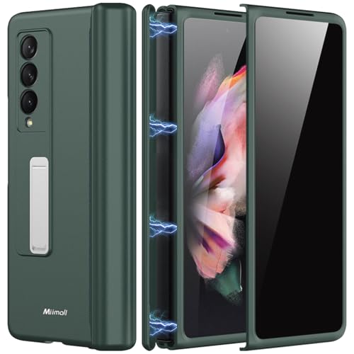 Coque Samsung Z Fold 3 avec charnière Miimall et verre anti-espion vert