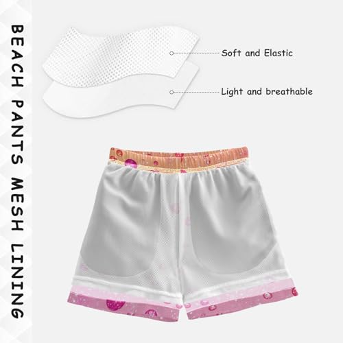 Pigsaly Boys Swim Trunks Pink Oeange Apricot Gradient Flashing Glitter Boys Board Shorts Swimsuit Swimwear Bathing Suit S4
