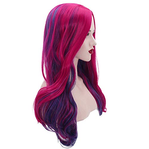Long purple & pink wig - Image 4
