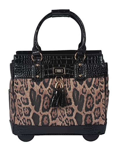 London Leopard Rolling Laptop Bag for Women Computer Case - Fits 13