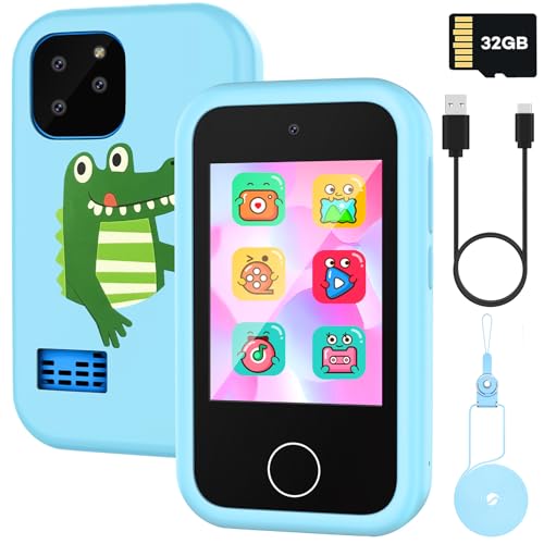 Smartphone Teléfono para Niños,Teléfono móvil para niños,Teléfono móvil Juguete Educativo,Regalo para niña 3 4 5 6 7 8 9 10 años Cumpleaños Navidad Doble Cámara Gatito Pink HD-2.8" Pantalla 32G