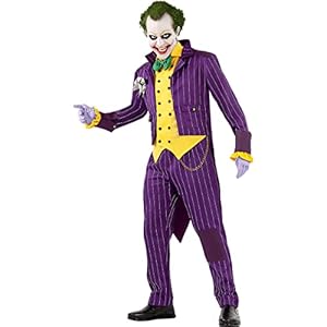 Funidelia | Disfraz de Joker – Arkham City para hombre Superhéroes, DC Comics, Villanos – Disfraz para adultos y divertidos accesorios para Fiestas, Carnaval y Halloween – Morado