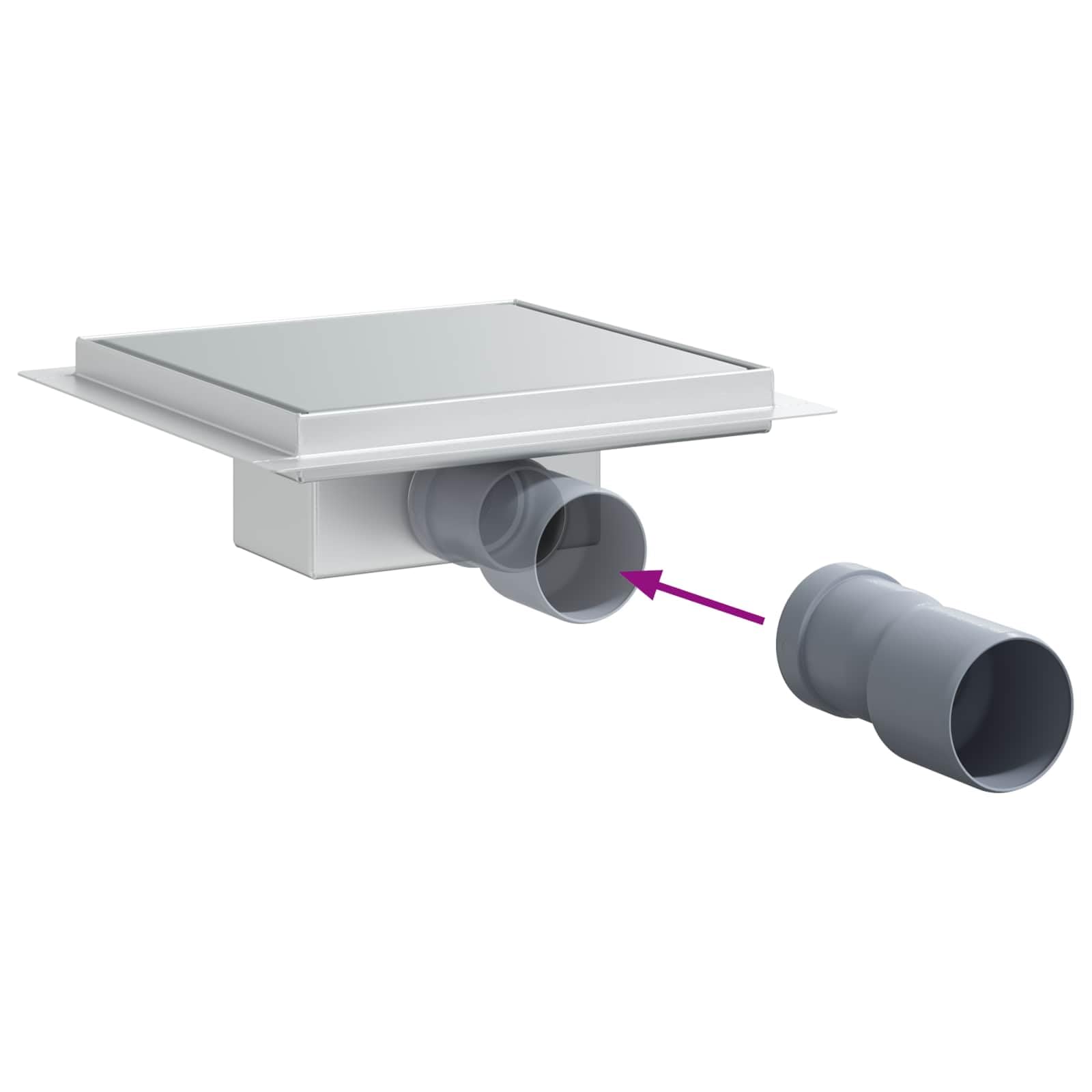 Ducha 2 en 1 plata acero inoxidable 304 20 x 20 cm con tapón antiolores y protección contra obstrucciones, incluye colador, válvula, tapón, sifón universal para ducha, bañera, lavabo, cocina