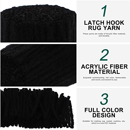 Image of EXCEART 10rolls Latch Hook Yarn of Crochet Knitting Yarn for Rug Making for Beginners and Adults Convenient Crafting Accessory for Home Projects