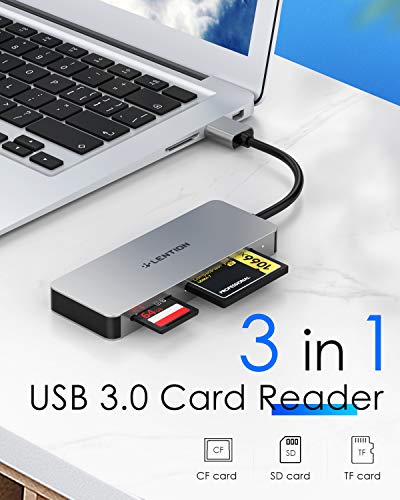 LENTION Leitor de cartão USB 3.0 para CF/SD/Micro SD, adaptador de cartão SD 3.0 para SD/SDHC/SDXC/M
