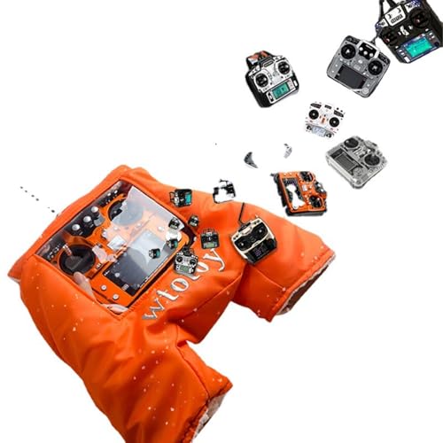 RC Transmitter Glove - Windproof Warm Hand Cover for FPV Drone Controllers, Easy On/Off Design for Cold Weather Flying (Black)