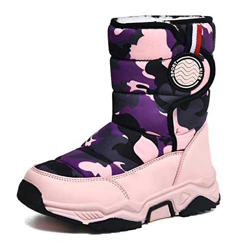 Gexeceuss Winter Snow Boots For Boys And Girls Kids Faux Fur Ankle Boots Outdoor Waterproof Slip Resistant Cold Weather Shoes Walking Boots For Little Kid/Big Kid #TOP5