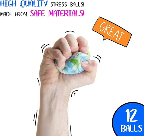 Neliblu-3-Earth-Stress-Balls-1-Dozen-Globe-Squeeze-Ball-for-Stress-Relief-Muscular-Relaxation-Therapy-World-Stress-Ball-Earth-Day-Gifts-and-Accessories-Promoting-Environmental-Awareness